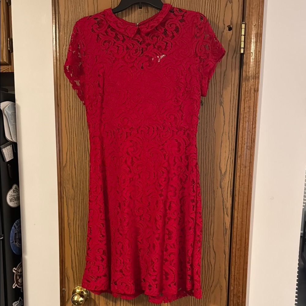 Elegant Red Lace Dress